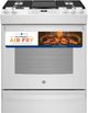 GE® 30" White on White Slide In Convection Gas Range-1