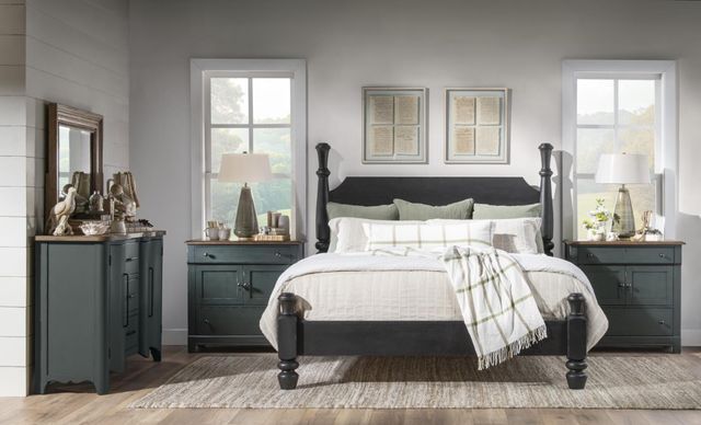 Legacy Classic Vintage Market Barnwood Oak/Mallard Green Accent Chest-1