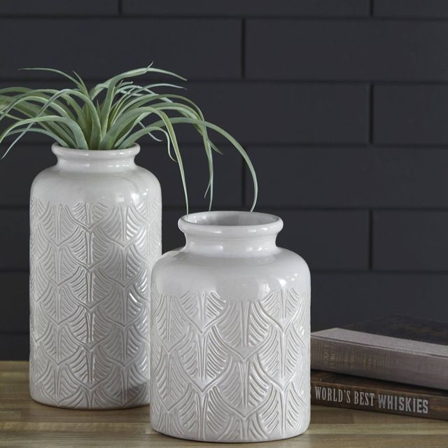Signature Design by Ashley® Edwinna 2-Piece Gray Vase Set-2