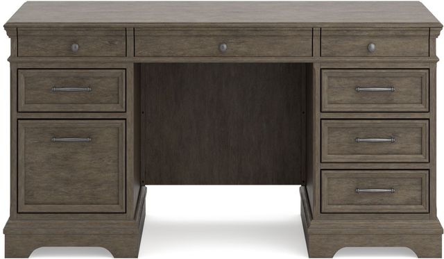 Signature Design by Ashley® Janismore Distressed Weathered Gray Office Desk-1