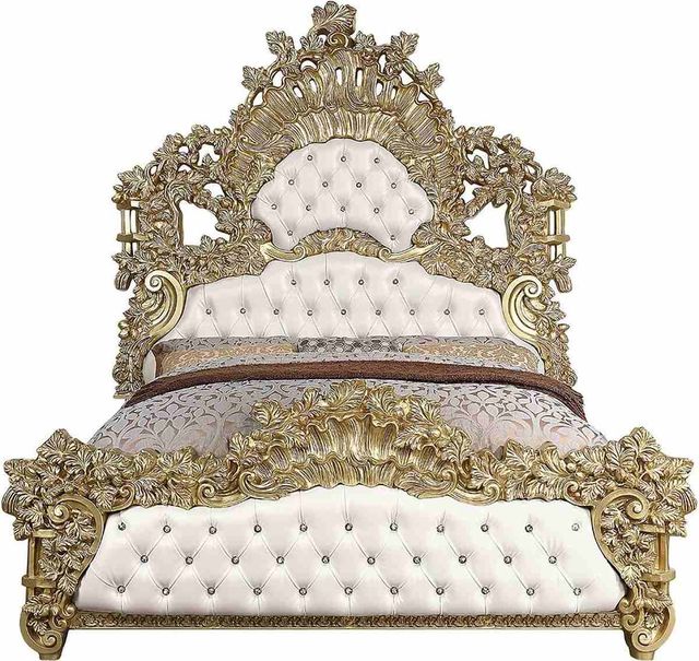 ACME Furniture Bernadette Gold/White Eastern King Panel Bed-3