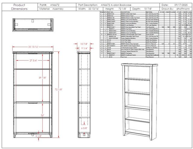 Legends Home Avalon Sandstone/Whiskey 72" Bookcase-2