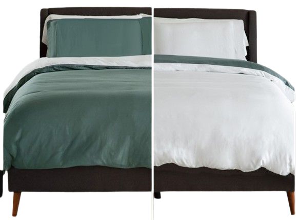 Cariloha Luxurious Ocean Mist/White Queen Duvet Cover-0