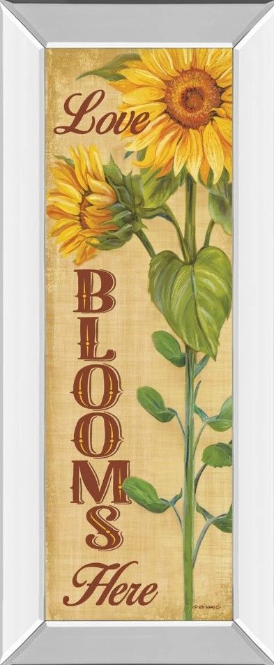 Classy Art Love Blooms Here by Ed Wargo Mirror Framed Wall Art-0