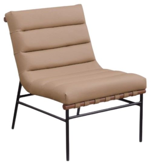 Meridian Furniture Burke Tan/Black Vegan Leather Accent Chair-0