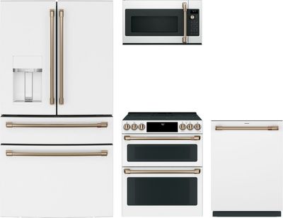 Café 4 Piece Matte White Electric Kitchen Package
