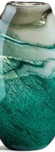 Giftcraft Green/White Medium Glass Vase-1
