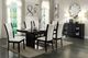 Mazin Furniture Daisy Espresso Glass Inset Topped Dining Table-4
