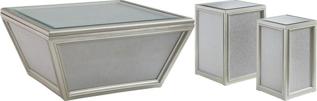 Signature Design by Ashley® Traleena 3-Piece Silver Living Room Table Set-0