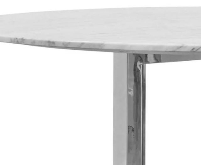 Modus Furniture Amalfi Carrara Marble Top 48" Round Dining Table with Chrome Base-2