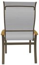 Telescope Casual Belle Isle Abalone/Beachwood Aluminum/Fabric Outdoor Sling Supreme Arm Chair with Teak Rustic Polymer Arm Accent-3