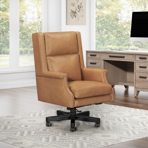 Parker House® Recy Renaissance Cayanne Leather Desk Chair-1
