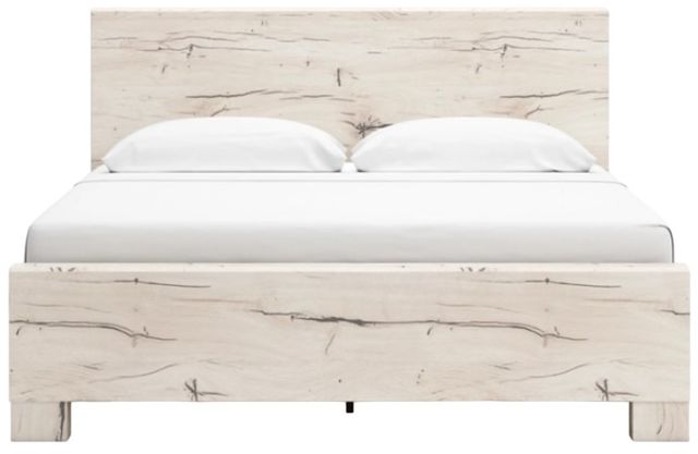 Benchcraft® Lawroy Light Natural King Panel Bed with 4-Drawer Storage-3