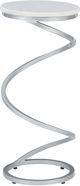 Powell® Gigi White Spiral Drink Table with Silver Base-2