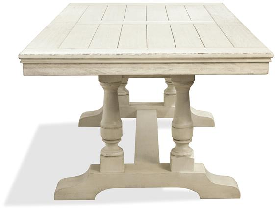 Riverside Furniture Aberdeen Weathered Worn White Dining Table Top and Base-2