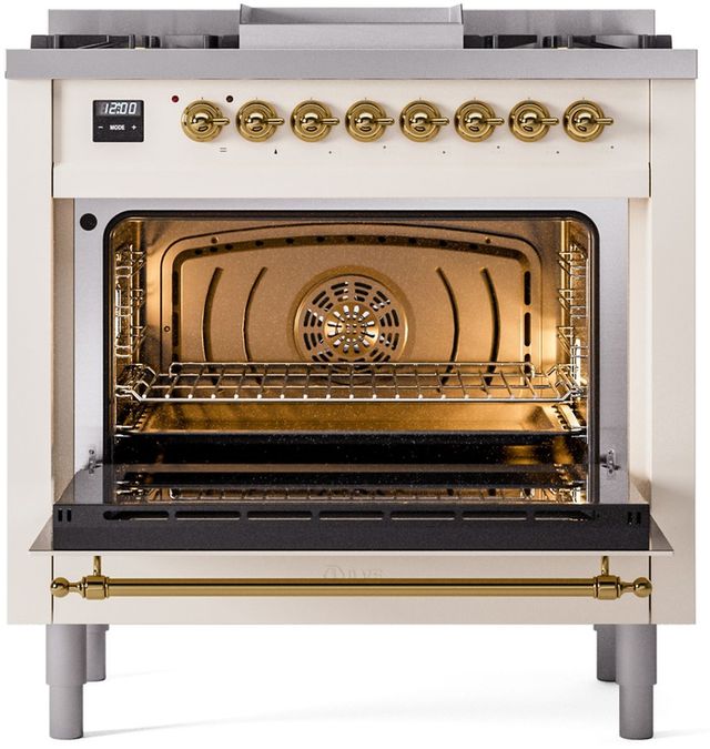 Ilve® Nostalgie II Series 36" Antique White Pro Style Dual Fuel Range-3