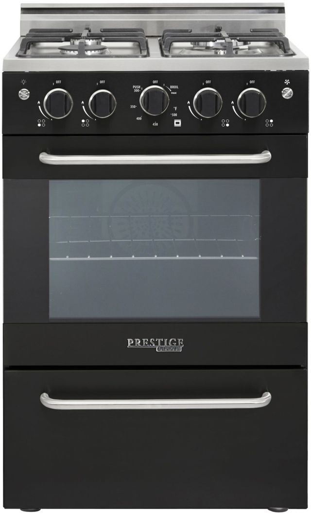 Unique® Appliances Prestige 24" Black Freestanding Gas Range-0