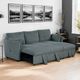 Furniture of America® Denholme Dark Gray Sectional with Pull Out-1