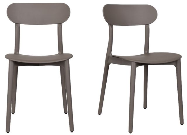 Moe's Home Collection Kent 2-Piece Taupe Polypropylene Outdoor Dining Chair Set-0