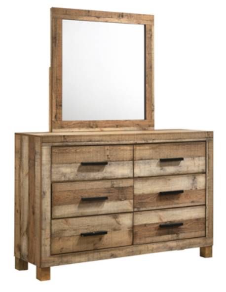 American Wholesale Furniture Salt Creek Rustic Sand Mirror-1