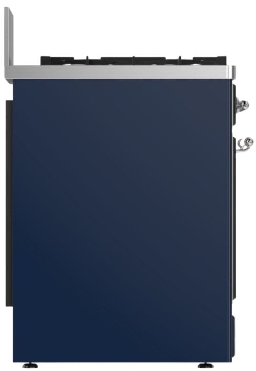 Ilve® Majestic III 30" Midnight Blue Pro Style Dual Fuel Liquid Propane Range with 5 Black Brass Burners and Chrome Trim-3