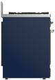 Ilve® Majestic III 30" Midnight Blue Pro Style Dual Fuel Liquid Propane Range with 5 Black Brass Burners and Chrome Trim-3