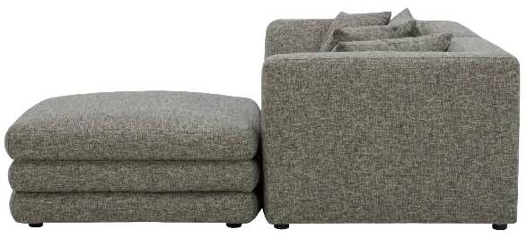 Moe's Home Collection Lowtide Nook 3-Piece Stone Tweed Modular Sectional and Ottoman-2