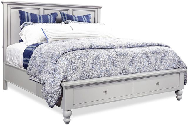 aspenhome® Cambridge Light Gray Paint Queen Storage Bed-0