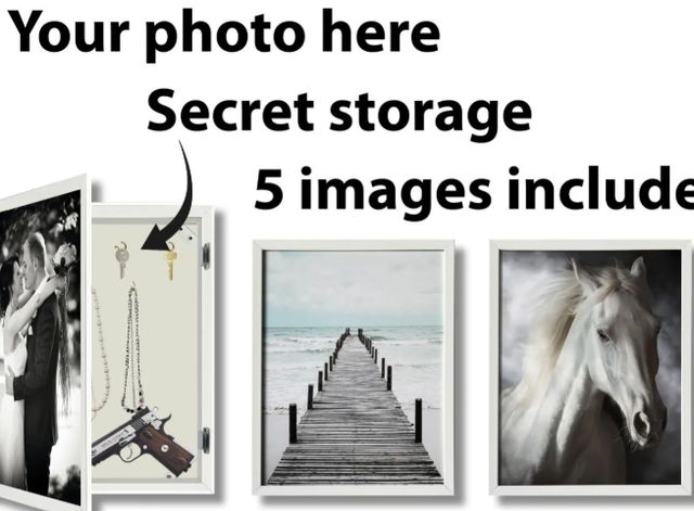 Classy Living Creative White Secret Storage Wall Art-1