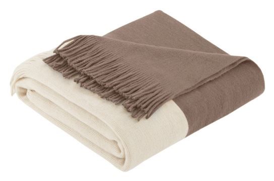 Olliix by INK+IVY Stockholm Taupe 50" x 60" Color Block Faux Cashmere Throw-0