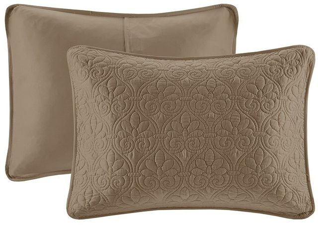 Olliix by Madison Park Mocha Queen Quebec Reversible Bedspread Set-1