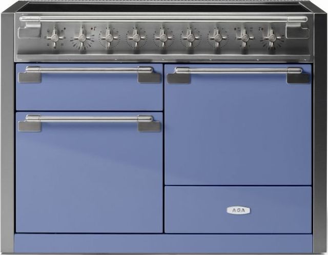 AGA™ Elise 48" Stainless Steel Pro Style Induction Range with Carnaby Blue Door-0