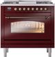 Ilve® Nostalgie II Series 36" Burgundy Pro Style Dual Fuel Range-0