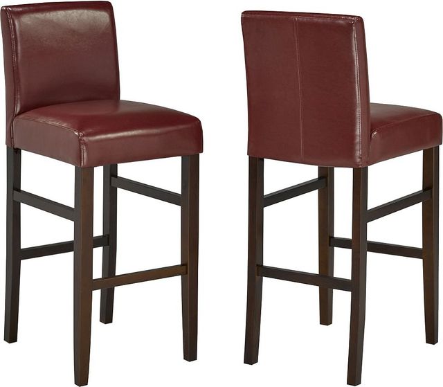 Brassex Inc. 2-Piece Brown/Deep Red 29'' Bar Stool Set-2