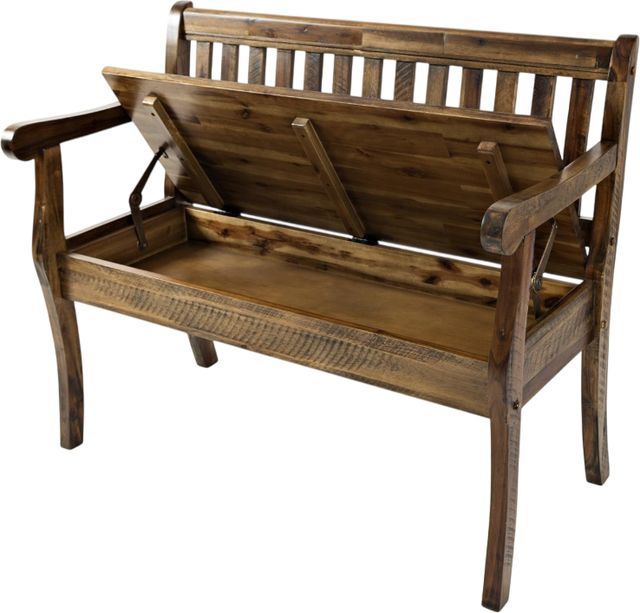 Jofran Inc. Artisan's Craft Dakota Oak Storage Bench-2