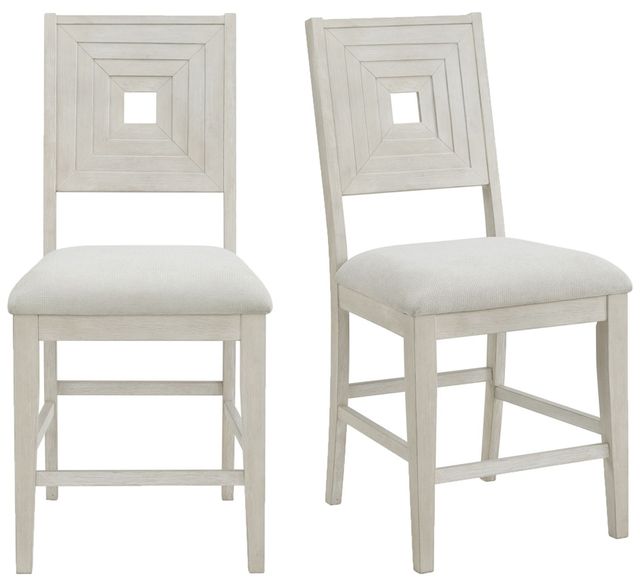 Elements International Avalanche Antique White Counter Side Chair-4