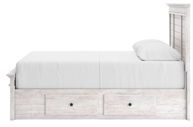 Signature Design by Ashley® Makidern Whitewash Queen Panel Bed with 6-Drawer Storage-4