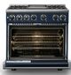 Viking® 7 Series 36" Slate Blue Pro Style Dual Fuel Range with 12" Reversible Griddle-1