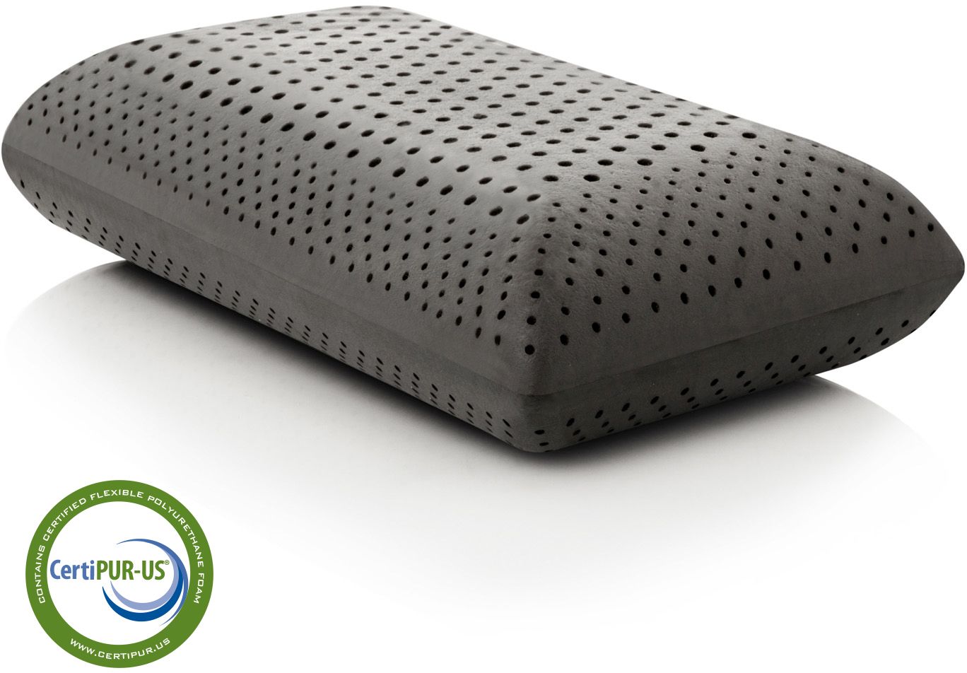 Activedough Z Zoned Memory Foam Plush Pillow w/ Gel Infused Charcoal - Thumbnail 2