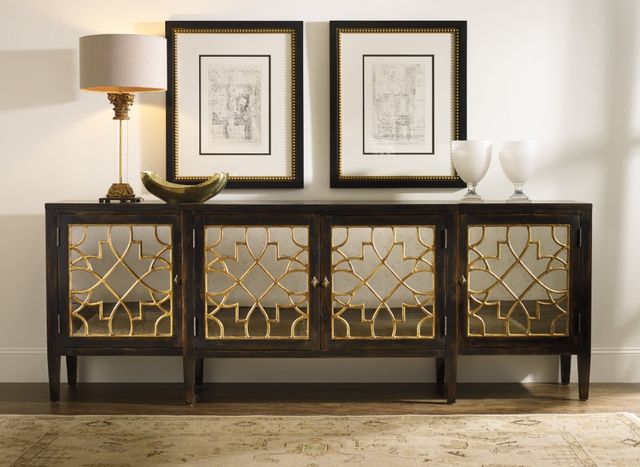 Hooker® Furniture Sanctuary Ebony/Antique Mirror Console-1