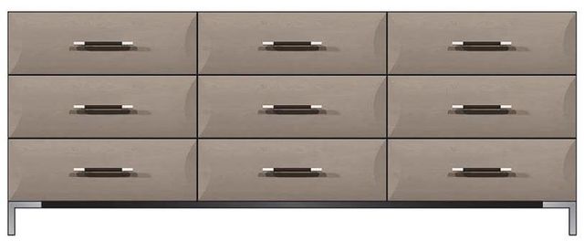 Country View Woodworking Customizable American Modern 84" 9-Drawer Metal Fronts Legs Dresser-0
