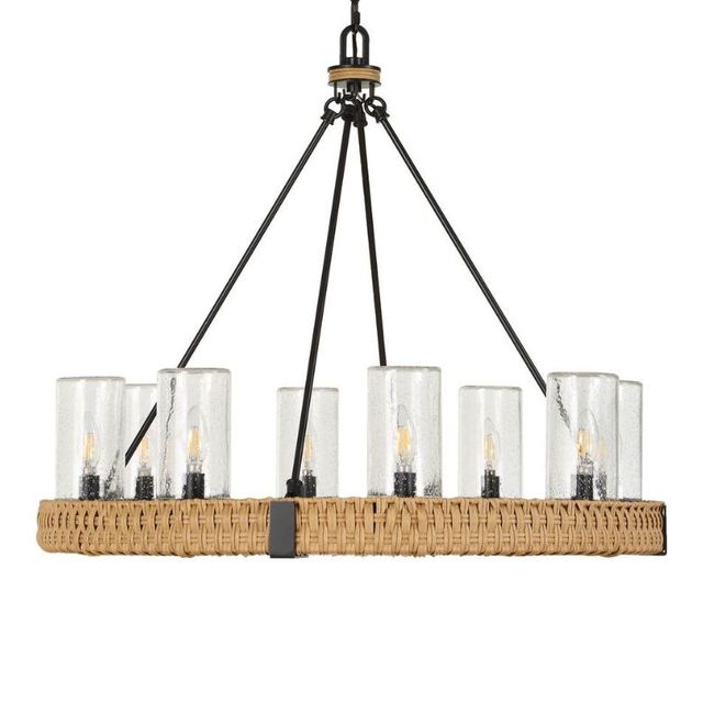 Uttermost® Palm Royal Antique Maize/Matte Black 8-Light Indoor-Outdoor Chandelier-4