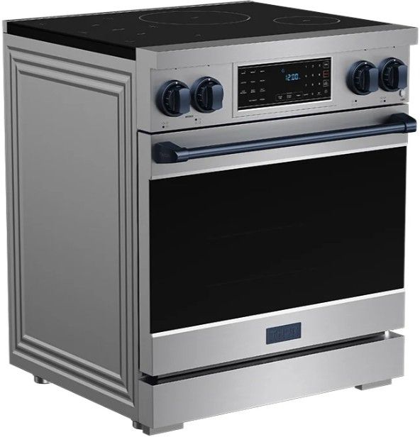 Thor Kitchen® Gordon Ramsay Collection 30" Stainless Steel Pro Style Induction Range with Tilt Panel Touch Control and Blue Trim-2