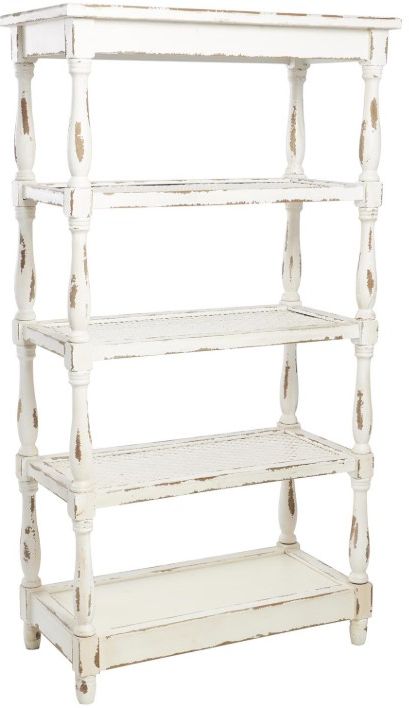 Deco Marche 5-Shelves White Rectangular Shelving Unit-0