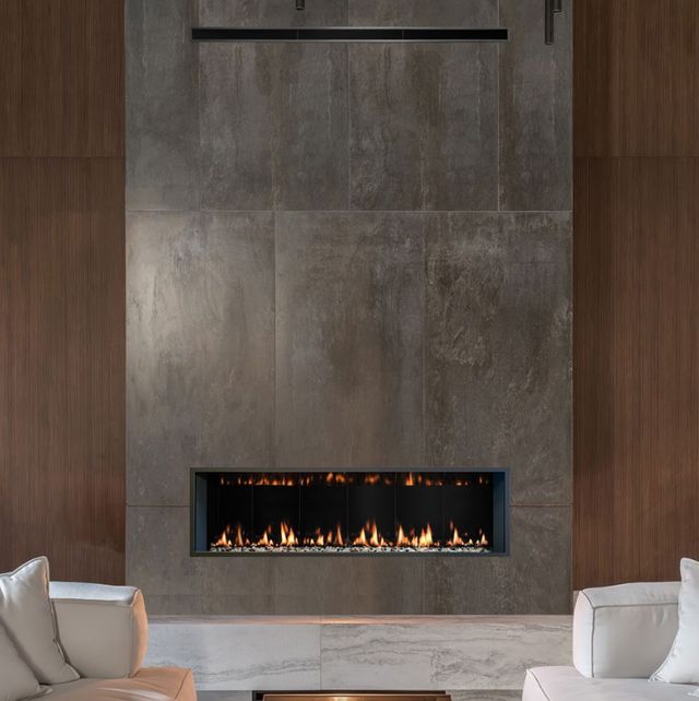 Solas Forty6 Stainless Steel Slim Line Built-In Natural Gas Fireplace