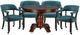 Steve Silver Co. Tournament 5-Piece Medium Cherry/Teal Dining Table Set-0