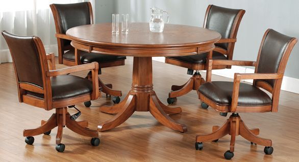 HH2 Home Park View 5-Piece Medium Brown Oak Game Set-0