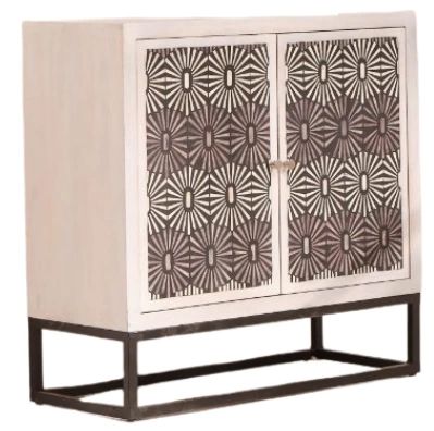 Jaipur Furniture Bone Inlay Charolette Washed White Cabinet-0
