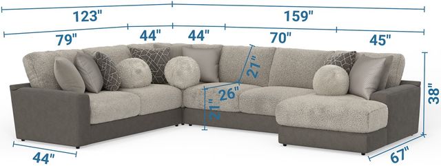 Jackson Furniture Canyon 4-Piece Fawn/Umber Right-Arm Facing Sectional-2