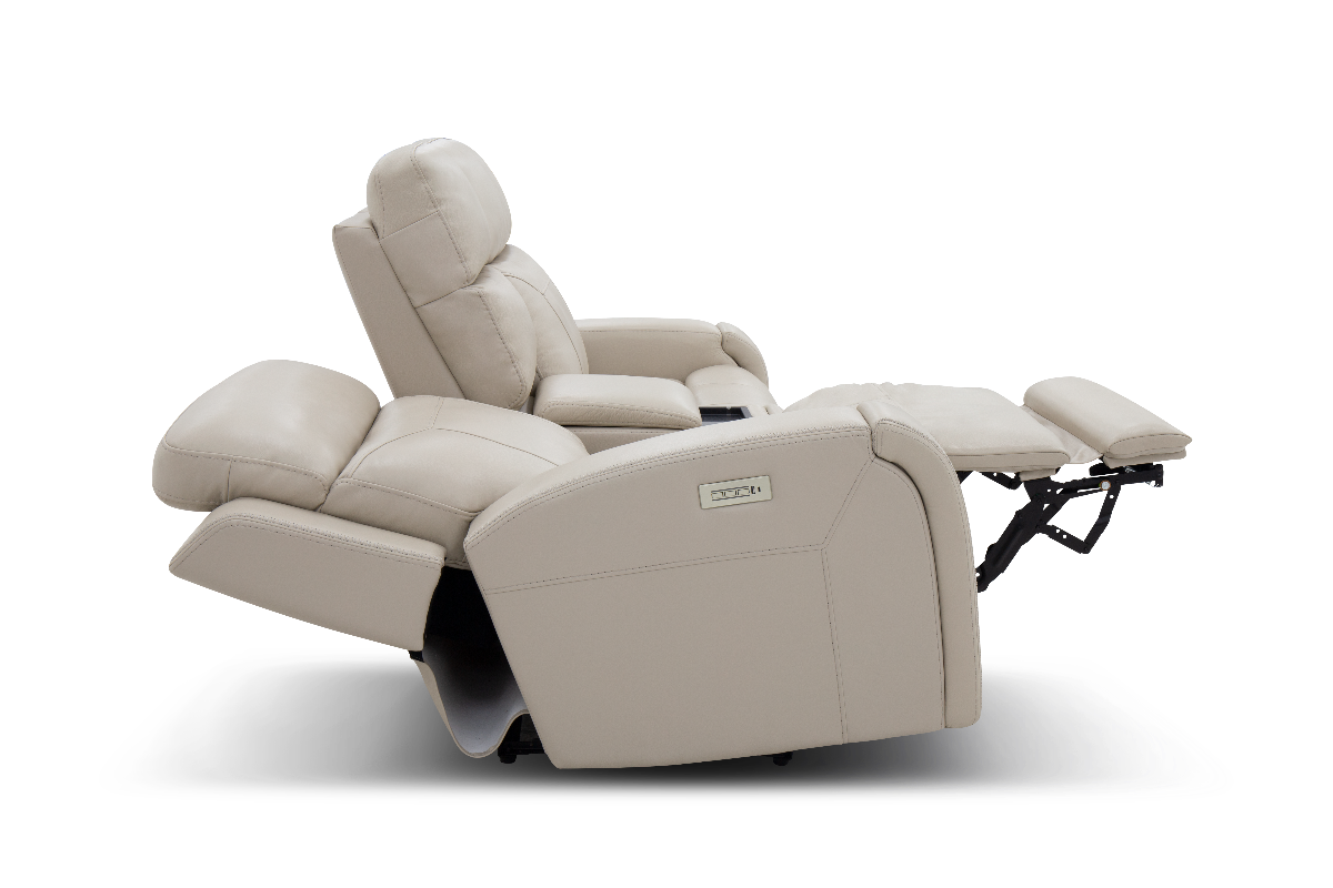 mio Moto Motion 828 Bone Leather Media Power Reclining Console
